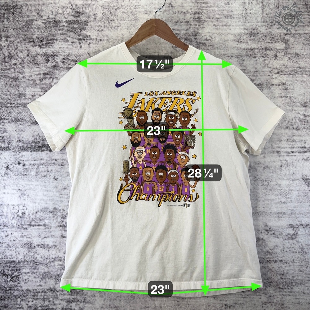 The Nike Tee Shirt Lakers 2020 NBA Finals Championship Caricature White Men's XL - Picture 7 of 7